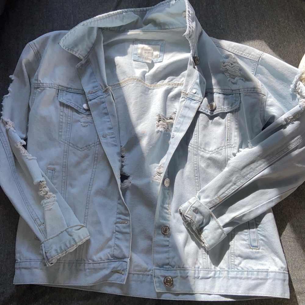 distressed jean jacket